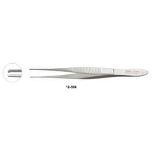 18-904 O&#039;BRIEN Fixation Fcps 4&quot;(10.2cm), delicate 1x2 teeth, 0.9mm wide, angled forward