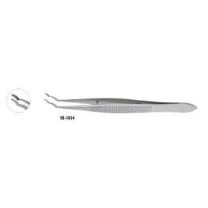18-1034 MILTEX Extra-Capsular Fcps 4&quot;(10.2cm), improved pattern with 11x11 teeth, with long convex curve