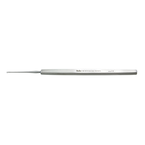 18-314 VON GRAEFE (BECKER) Cystotome 4-3/4&quot;(12.1cm), 1mm blade, right angle, malleable shaft