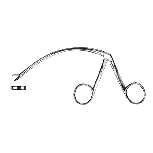 MH27-1016 Tendon Pulling Fcps, 5&quot;(12.7cm), curved shaft, alligator type
