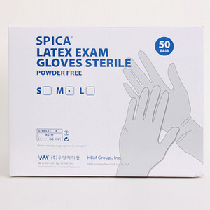 멸균 라텍스 파우더프리 진료용 의료용 위생 장갑/라텍스글러브 LATEX EXAM GLOVE (powder free) sterile 50pair