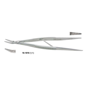 18-1810 GREEN Needle Holder and Suturing FCPS 4-1/4&quot;(10.8cm), angled jaws, double end