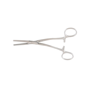 12-170 MASTIN Muscle Clamp 7&quot;(17.8cm), shanks curved to side, one smooth and one serrated jaw, with four pins