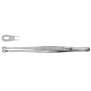 MH6-214 SINGLEY Tissue Fcps, 9&quot;(22.9cm), fenestrated serrated jaws